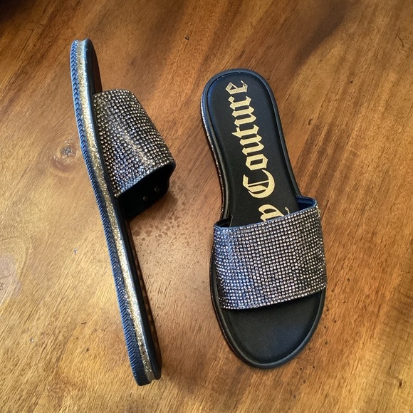 Juicy Couture Embellished Studded Bejeweled Slide Sandals, Size 9 NEW - Picture 7 of 7